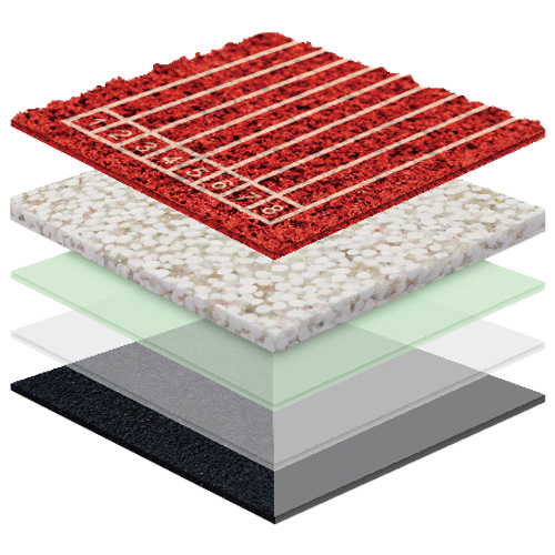 山东无缝预制型塑胶跑道渗水TPR喷面