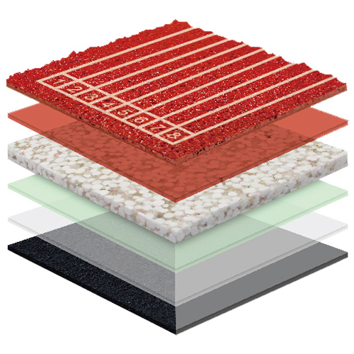 山东无缝预制型塑胶跑道非渗水TPR喷面方案二